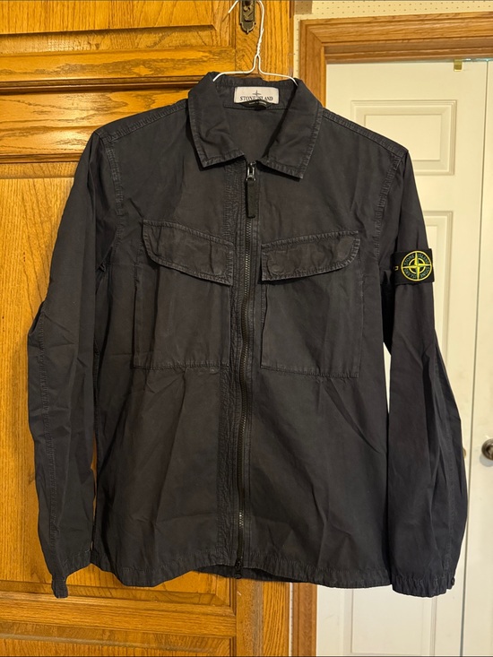 Stone Island Other - Stone Island Black Military Zip Jacket with Sleeve Compass Patch S